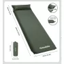 Коврик самонадувающийся одноместный с подушкой Naturehike CNK2450WS020, 100 мм, темно-зеленый