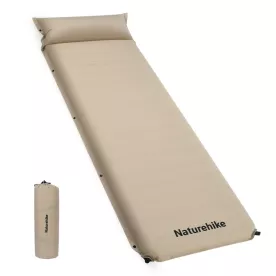 Коврик самонадувающийся одноместный с подушкой Naturehike CNK2450WS020, 100 мм, бежевый