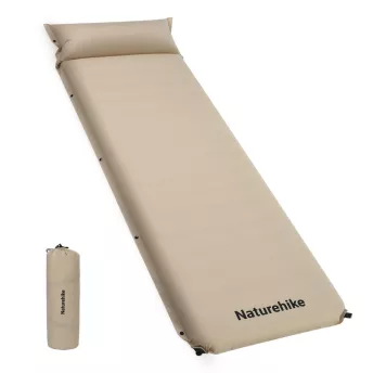Коврик самонадувающийся одноместный с подушкой Naturehike CNK2450WS020, 100 мм, бежевый