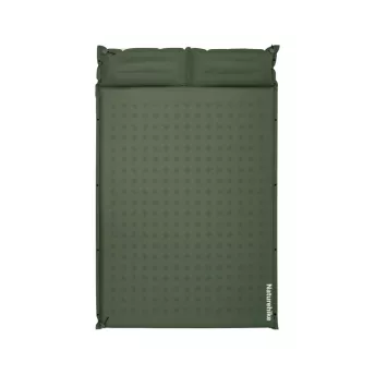 Коврик самонадувающийся с подушкой двухместный Naturehike CNK2550WS025, 30 мм, зеленый
