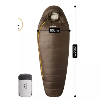 Спальник с натуральным пухом Naturehike Snowbird Brown 400 г
