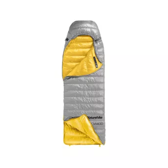 Спальник с натуральным пухом Naturehike CW400 NH18C400-D, р-р L, желто-серый