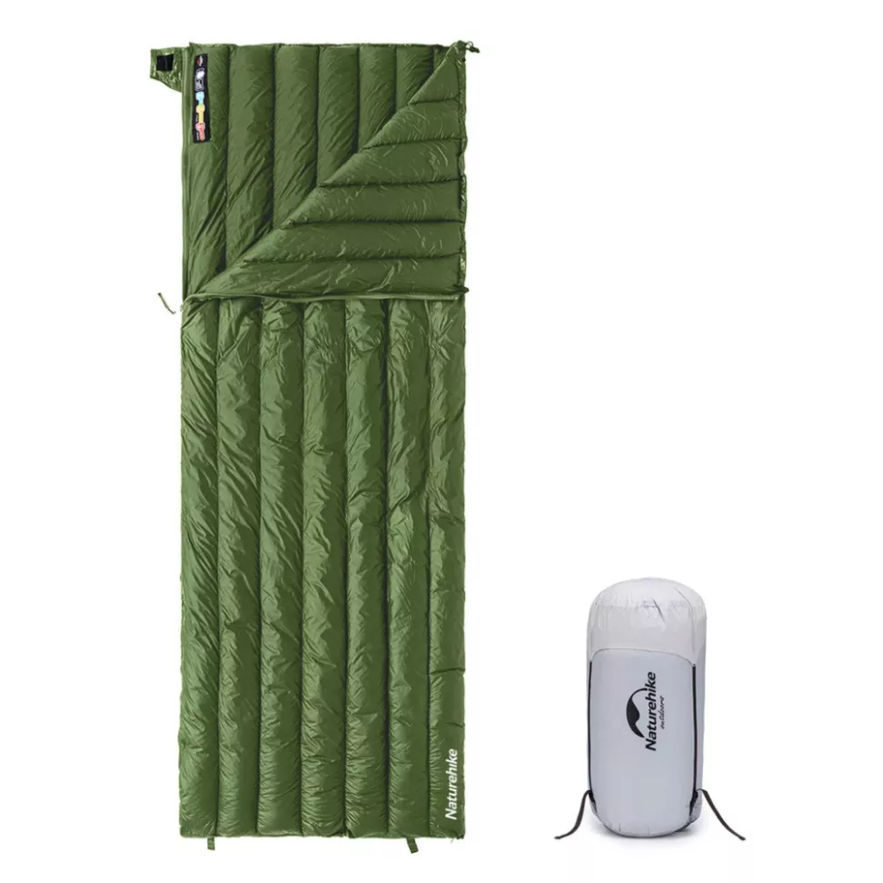 Спальный мешок с натуральным пухом Naturehike CWM295 CNK2300SD013, зеленый