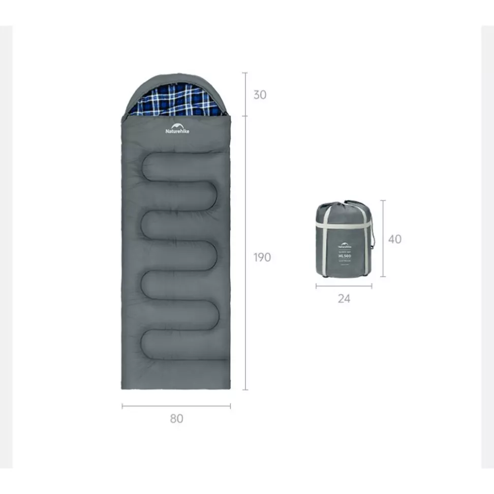 Спальный мешок с капюшоном Naturehike Clear Sky HL500 CNK2450WS042, серый