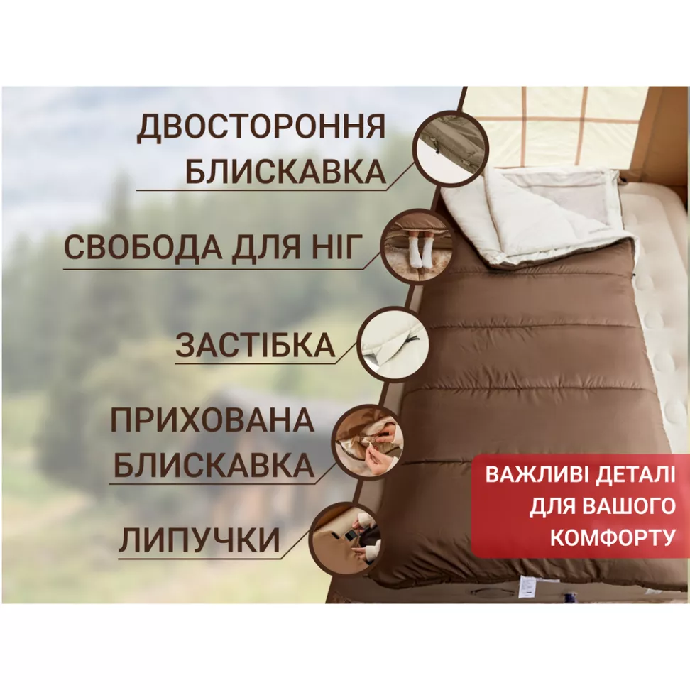 Спальный мешок 3 в 1 Naturehike CR450 Brown