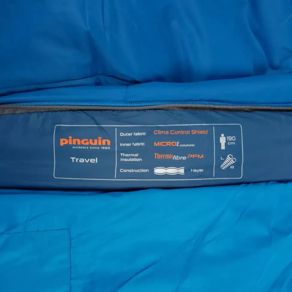 Спальный мешок Pinguin Travel PFM (13/9°C), 190 см - Right Zip, Khaki (PNG 241440)