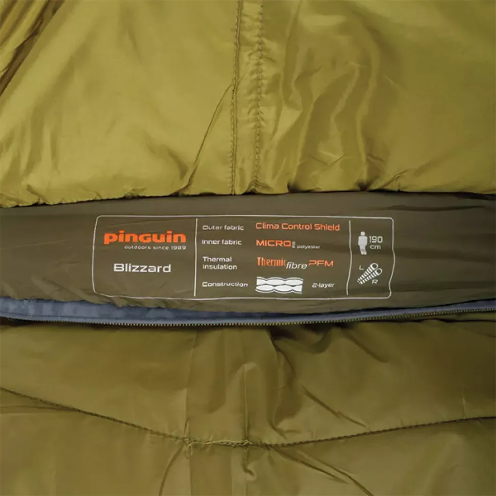 Спальный мешок Pinguin Blizzard (4/-1°C), 190 см - Left Zip, Khaki (PNG 239348) 2020