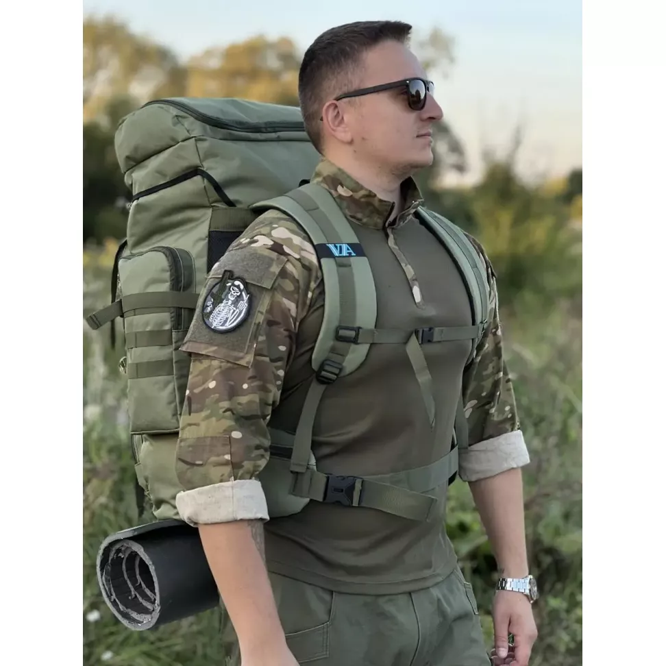 Рюкзак тактичний та туристичний 75л VIA хакі