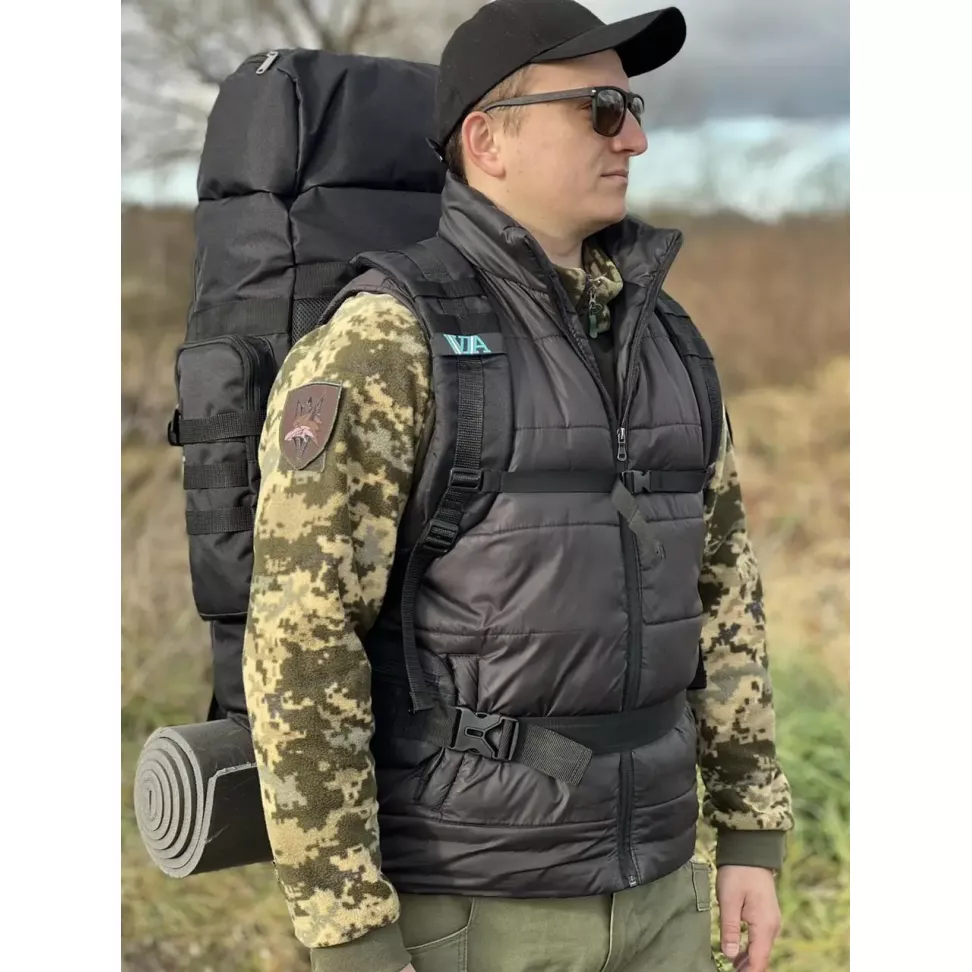 Рюкзак туристический походный черный 80л VIA