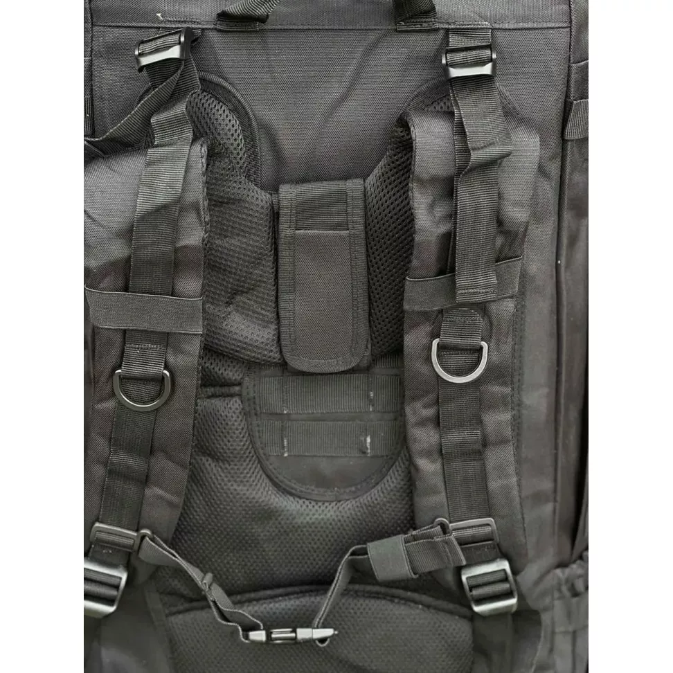 Рюкзак тактичний та туристичний 90л VIA чорний Каркасний рюкзак