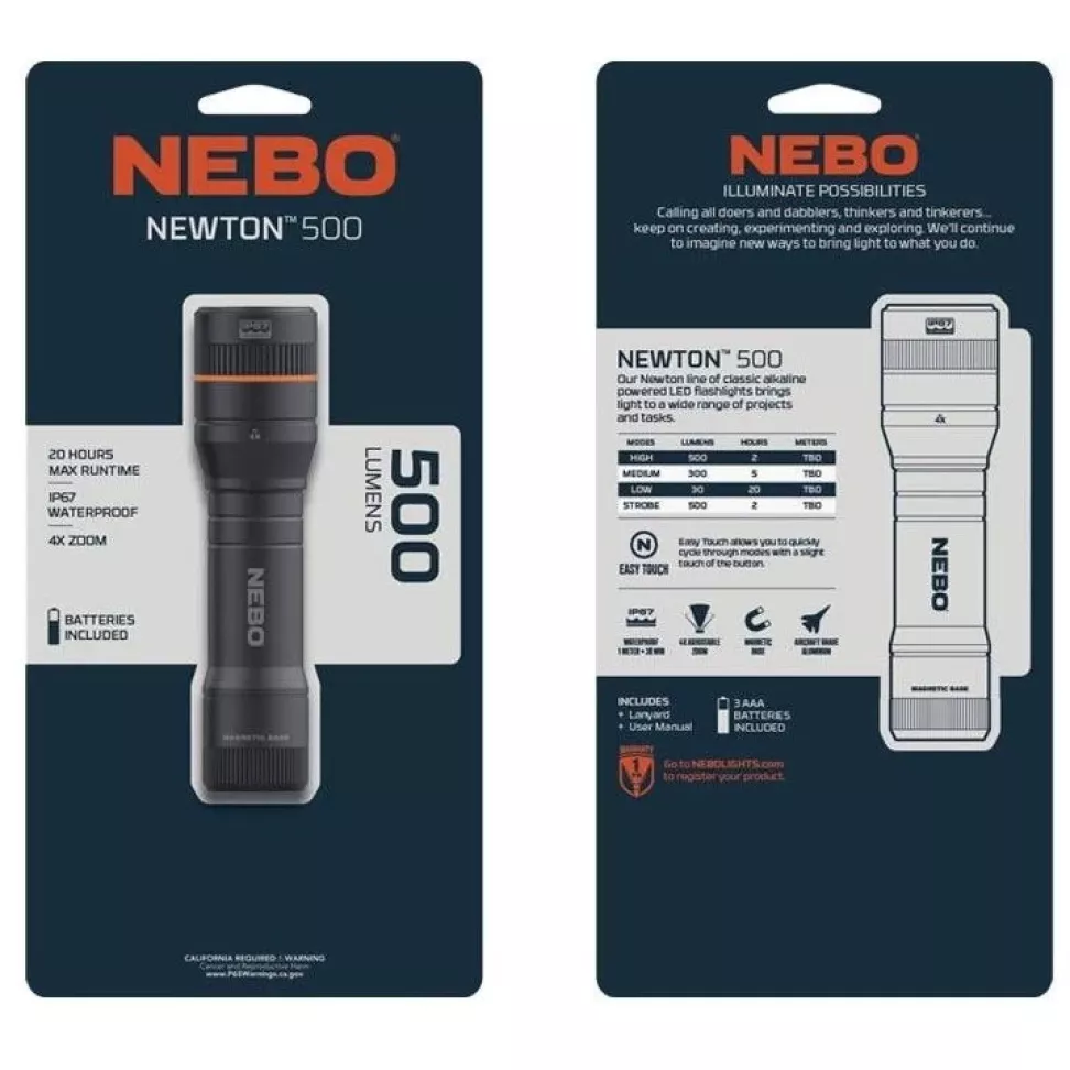Ліхтар ручний Nebo Newton 500 люмен (NB NEB-FLT-0014-G)