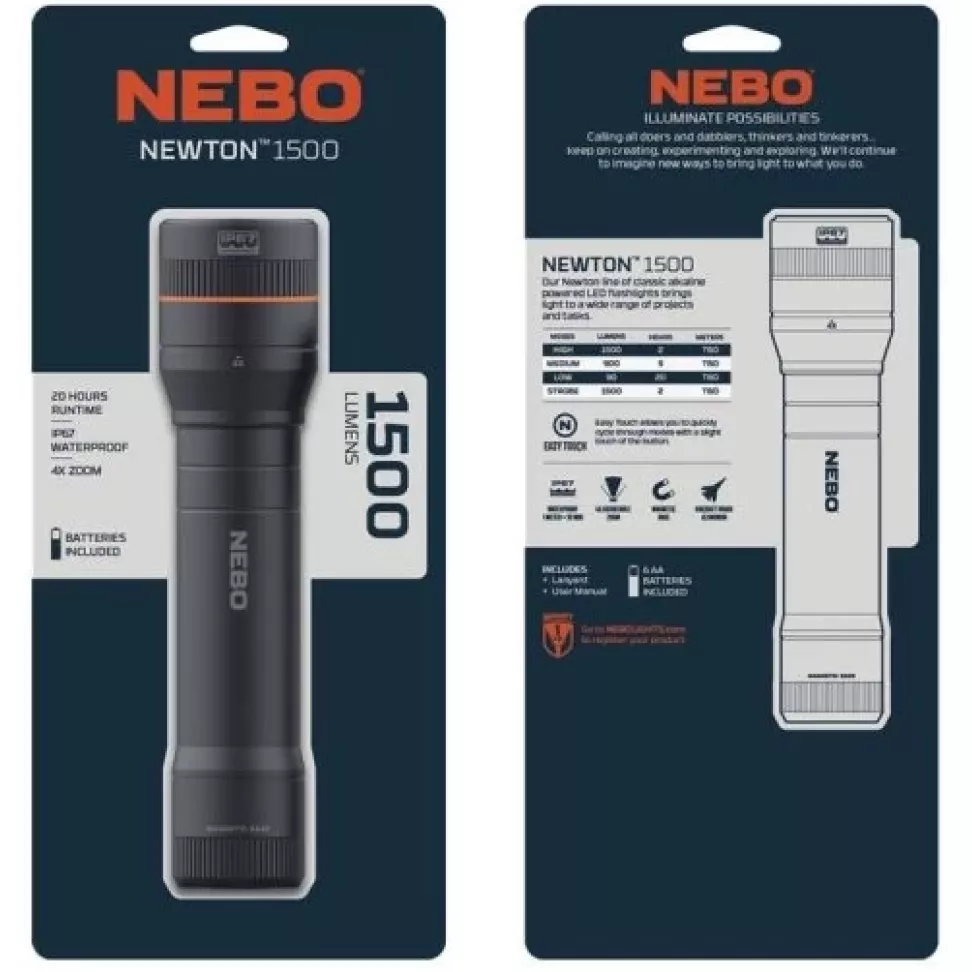 Ліхтар ручний Nebo Newton 1500 люмен (NB NEB-FLT-0017-G)
