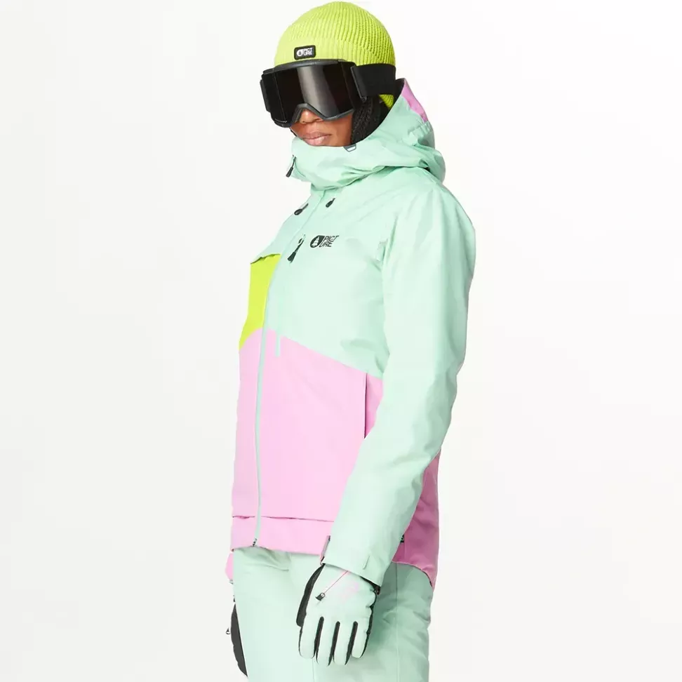 Picture Organic куртка лыжная Seen W 2025 silt green-acid lime-orchid