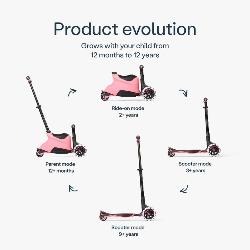 Самокат 4 в 1 SmarTrike Xtend Scooter + Ride-on Salmon Pink