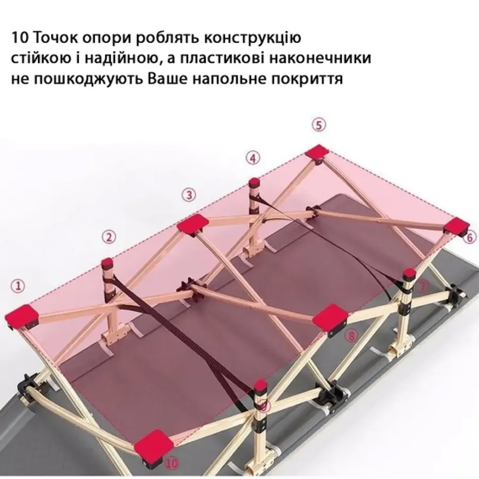 Раскладная кровать с матрасом FR MILITARY LUX, до 150кг. Механизм: зонтик. Цвет: серый