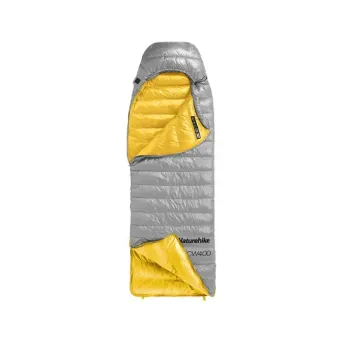 Спальник с натуральным пухом Naturehike CW400 NH18C400-D p-р L yellow-grey