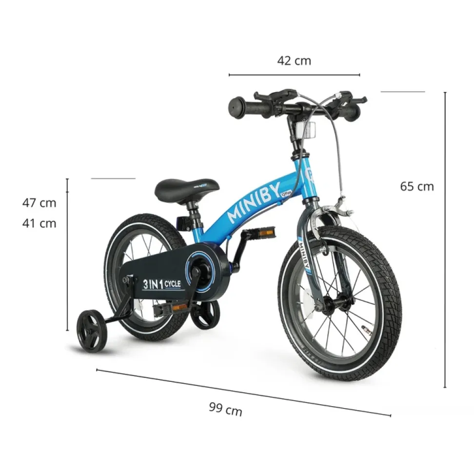 Детский велосипед 3 в 1 Qplay Miniby 14" Blue от 3 лет