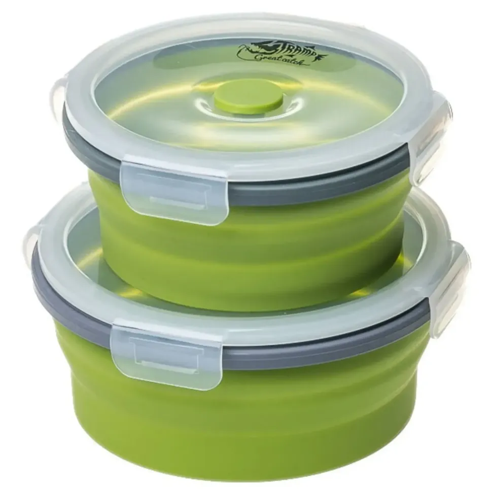 Контейнер складной с крышкой-защелкой Tramp (800ml) olive TRC-087-olive
