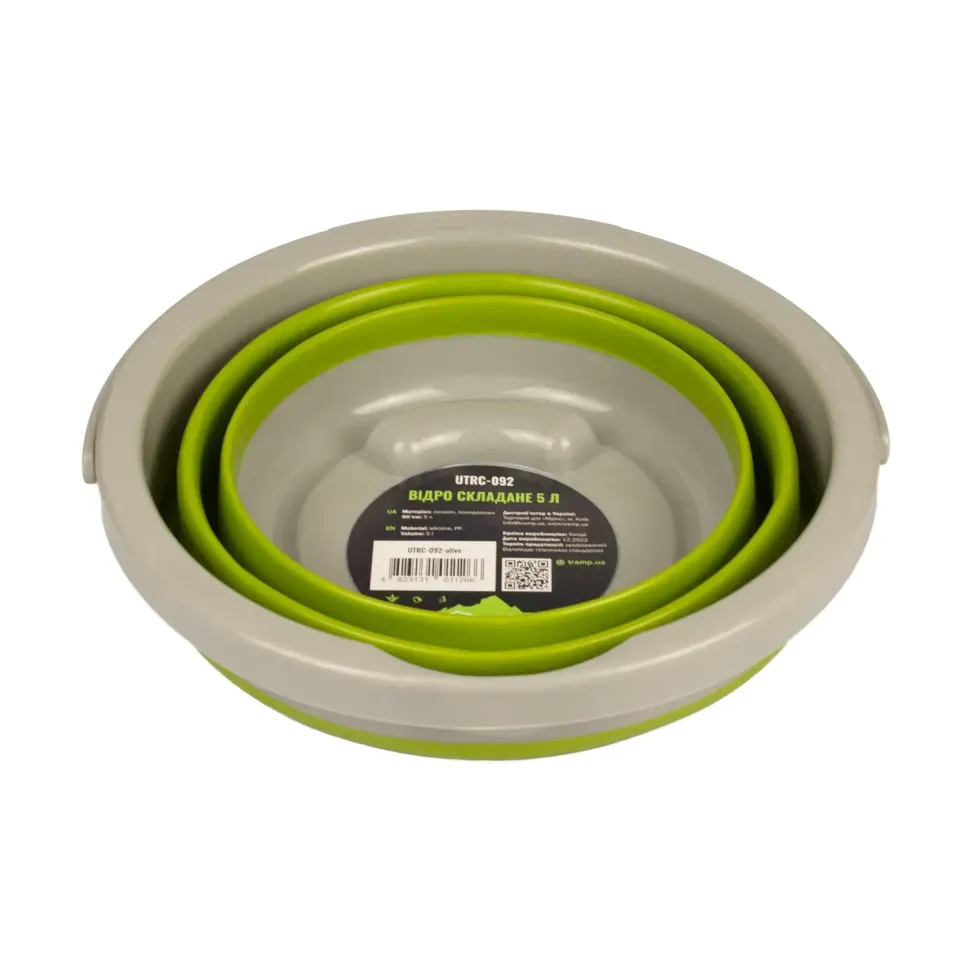 Відро складане силіконовеTramp 5L olive TRC-092-olive