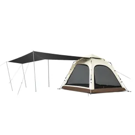 Палатка трехместная автоматическая с тентом Naturehike Ango CNK2550WS010, L, коричневая