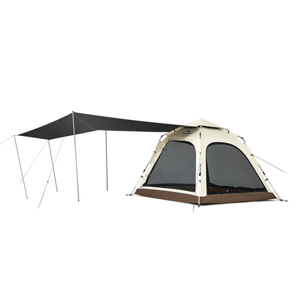 Палатка трехместная автоматическая с тентом Naturehike Ango CNK2550WS010, L, коричневая