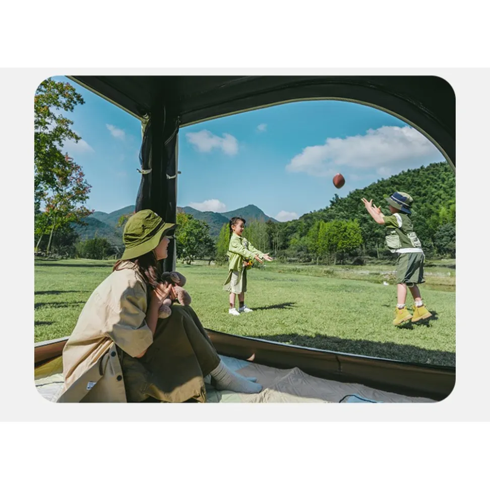 Палатка трехместная автоматическая с тентом Naturehike Ango CNK2550WS010, L, коричневая