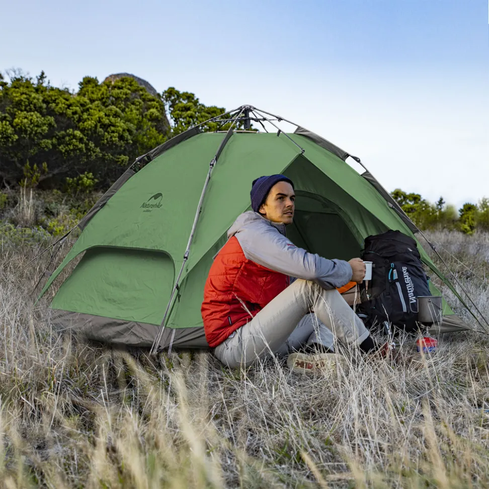Палатка трехместная автоматическая Naturehike NH21ZP008, темно-зеленая