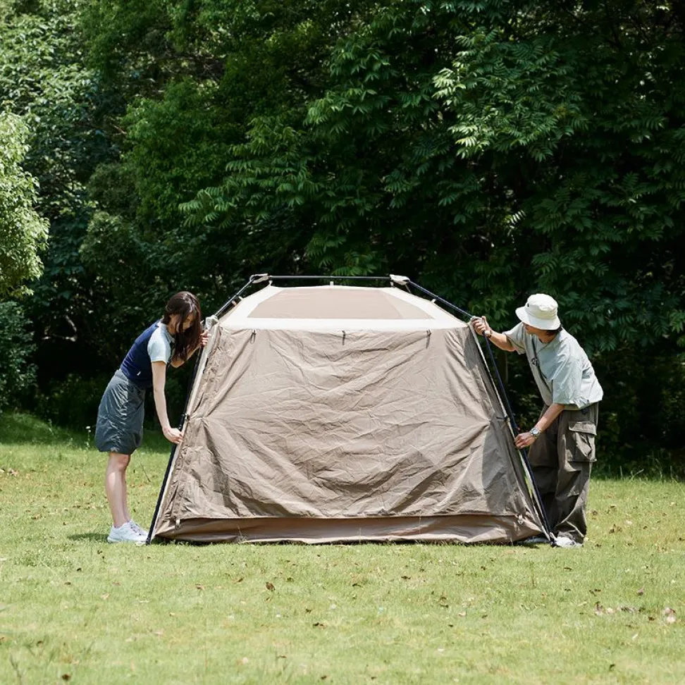 Намет з навісом Naturehike Village CNK2300ZP021, коричневий великий