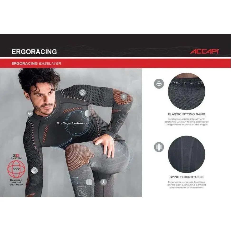 Термофутболка з довгим рукавом чоловіча Accapi Ergoracing 2025, Black/Anthracite (ACC AА971.9966)