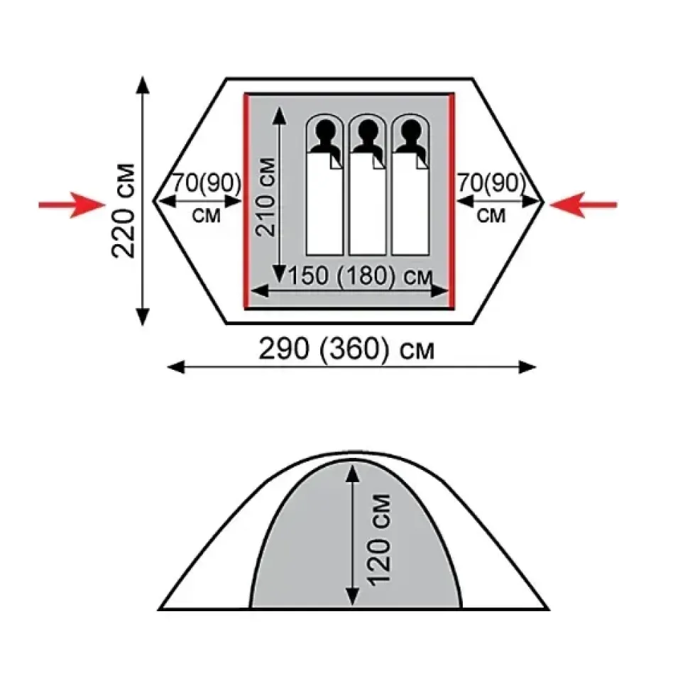 Намет Tramp Peak 3 (V2) TRT-026