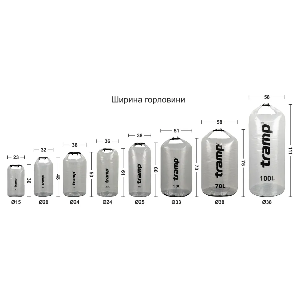 Гермомішок прозорий Tramp PVC Coated Tarpaulin 20 л
