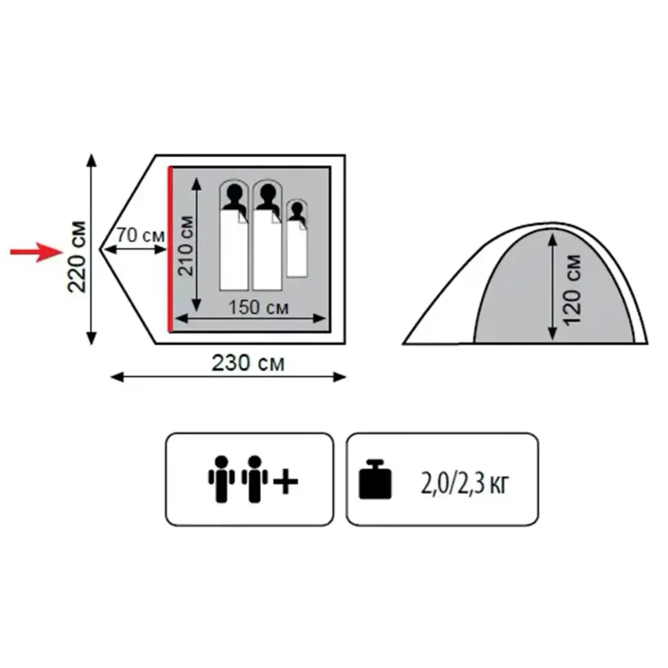 Палатка Totem Tepee 4 (v2) зеленая