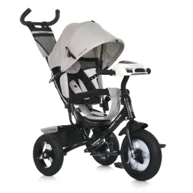 Велосипед-коляска с родительской ручкой TURBOTRIKE MT 1006-12 резиновые надувные колеса, Серо-черный
