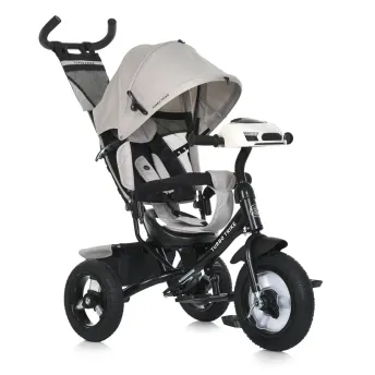 Велосипед-коляска з батьківською ручкою TURBOTRIKE MT 1006-12 гумові надувні колеса, Сіро-чорний