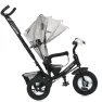 Велосипед-коляска с родительской ручкой TURBOTRIKE MT 1006-12 резиновые надувные колеса, Серо-черный