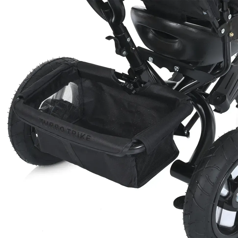 Велосипед-коляска с родительской ручкой TURBO TRIKE MT 1006-1 резиновые надувные колеса, Черный