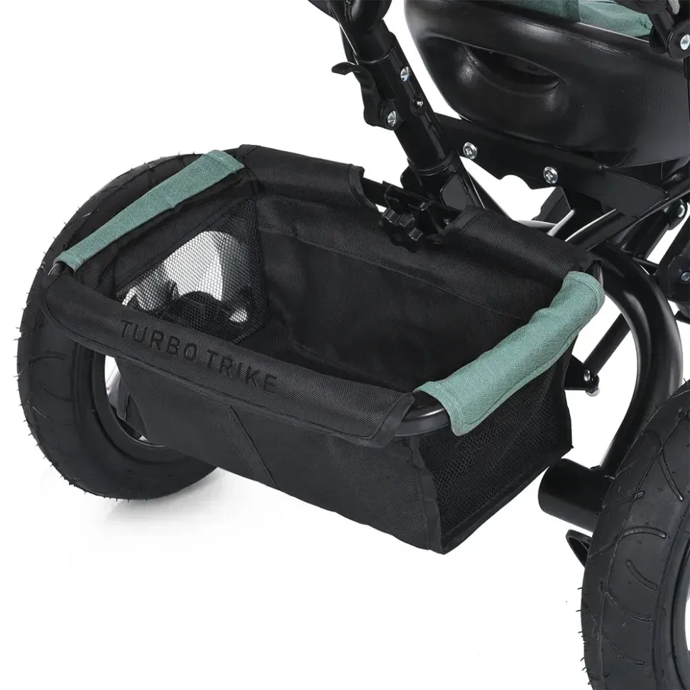 Велосипед-коляска с родительской ручкой TURBO TRIKE MT 1006-3 резиновые надувные колеса, Мятный