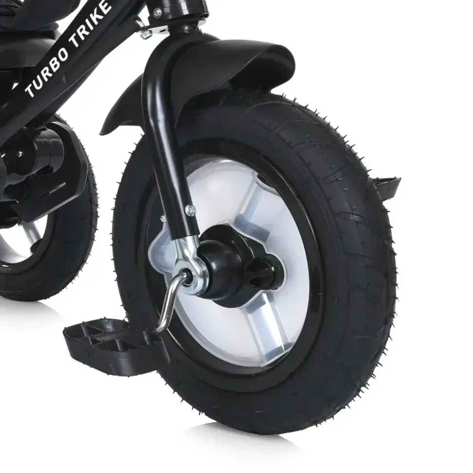 Велосипед-коляска с родительской ручкой TURBO TRIKE MT 1006-8 резиновые надувные колеса, Светло-серый