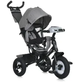 Велосипед-коляска с родительской ручкой TURBO TRIKE MT 1006-8 резиновые надувные колеса, Светло-серый
