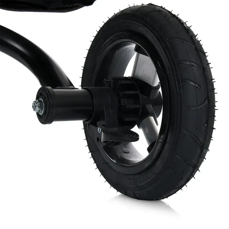 Велосипед-коляска с родительской ручкой TURBO TRIKE MT 1006-8 резиновые надувные колеса, Светло-серый