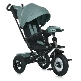 Велосипед-коляска с родительской ручкой TURBO TRIKE MT 1007-3 поворотное сиденье, надувные колеса, Мятный