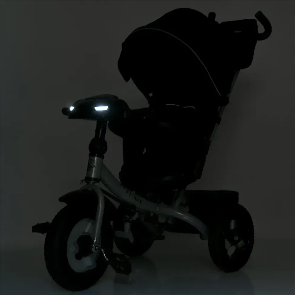 Велосипед-коляска с родительской ручкой TURBO TRIKE MT 1007-1 поворотное сиденье, надувные колеса, Черный