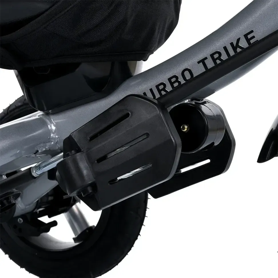 Велосипед-коляска с родительской ручкой TURBO TRIKE MT 1007-1 поворотное сиденье, надувные колеса, Черный