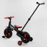 Детский трехколесный велосипед-трансформер Best Trike 23031 с родительской ручкой и съемными педалями, Черно-красный