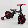 Детский трехколесный велосипед-трансформер Best Trike 23031 с родительской ручкой и съемными педалями, Черно-красный