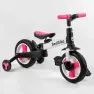 Детский трехколесный велосипед-трансформер Best Trike 23031 с родительской ручкой и съемными педалями, Черно-розовый