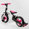 Детский трехколесный велосипед-трансформер Best Trike 23031 с родительской ручкой и съемными педалями, Черно-розовый