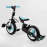 Детский трехколесный велосипед-трансформер Best Trike 23031 с родительской ручкой и съемными педалями, Черно-голубой
