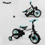 Детский трехколесный велосипед-трансформер Best Trike 23031 с родительской ручкой и съемными педалями, Черно-голубой