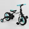 Детский трехколесный велосипед-трансформер Best Trike 23031 с родительской ручкой и съемными педалями, Черно-голубой